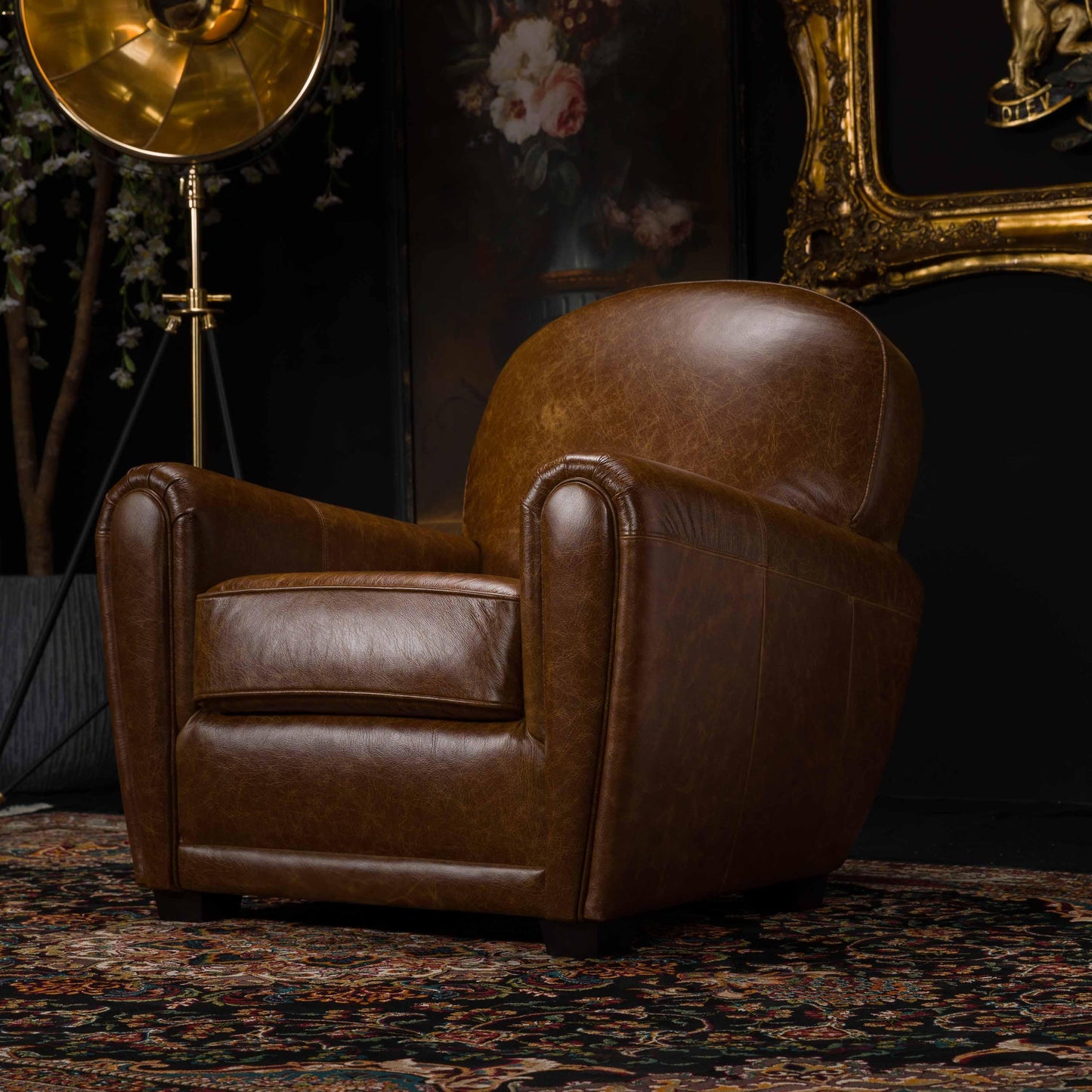 Cigar Accent Chair in Cuba Tan Leather