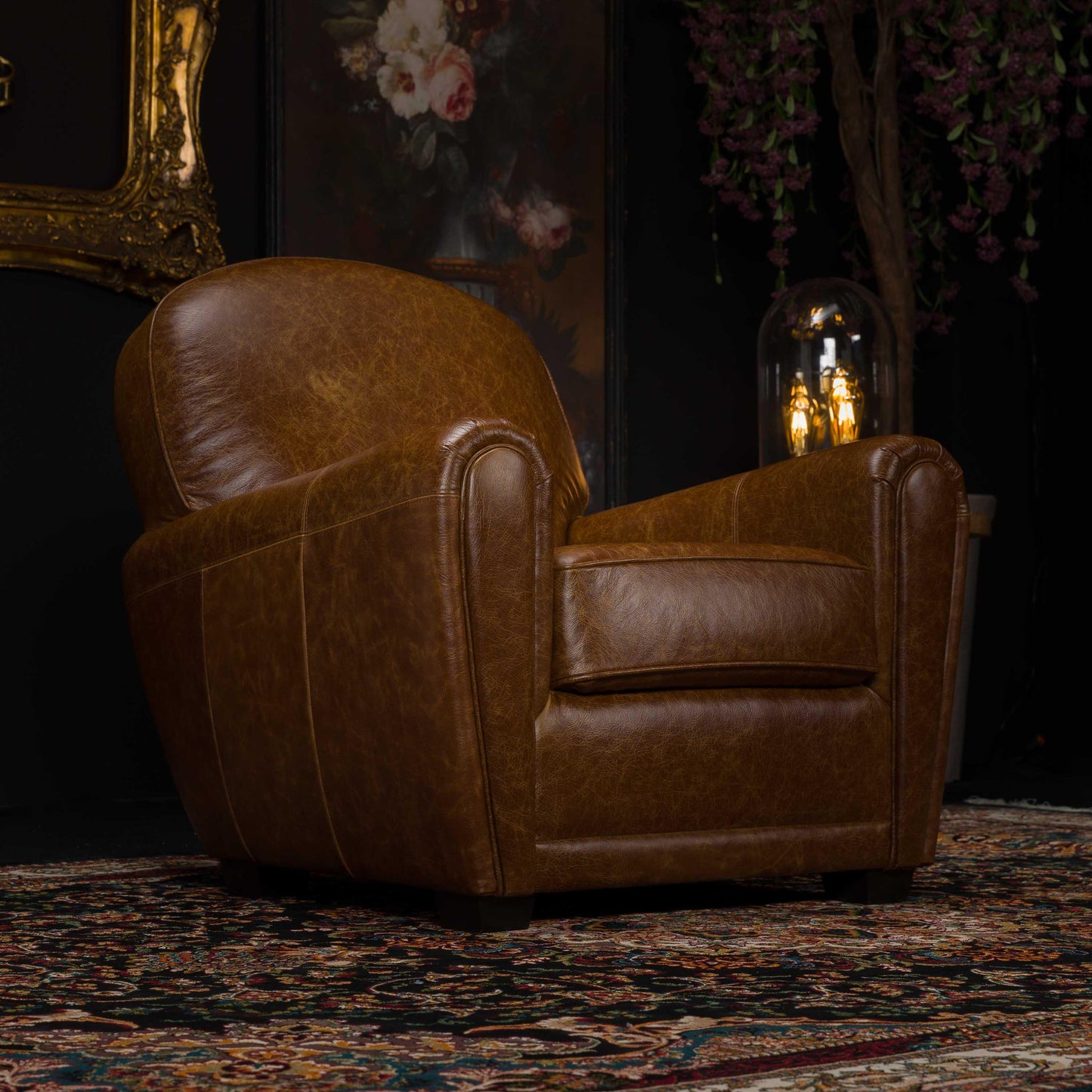 Cigar Accent Chair in Cuba Tan Leather